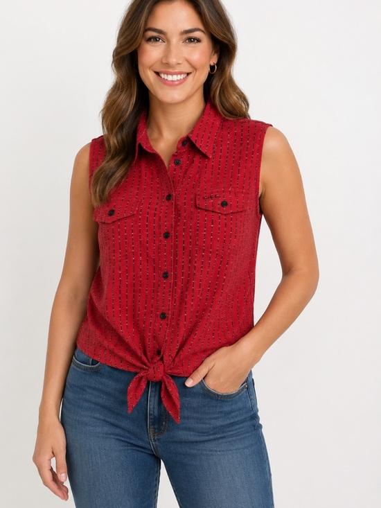 Lauren Ralph Lauren Tops - Lauren Ralph Lauren Red Vintage Button Front Printed Western Inspired Top 16